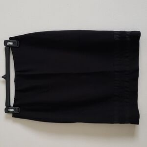 Vince Camuto stretch pencil skirt, black, sheer panels, pull on, women's size XS